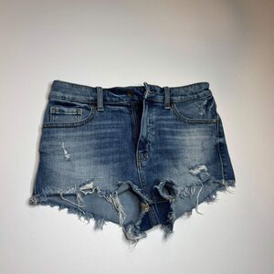 Oasis Women Short Fringe Blue Denim Shorts